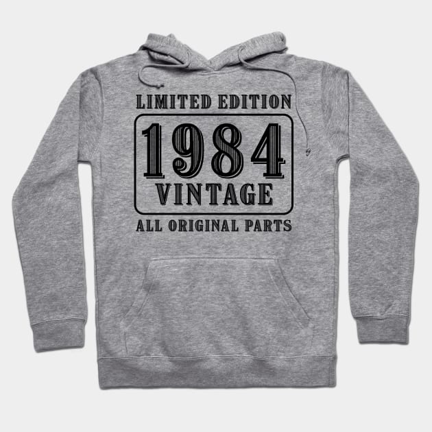 All original parts vintage 1984 limited edition birthday Hoodie by colorsplash